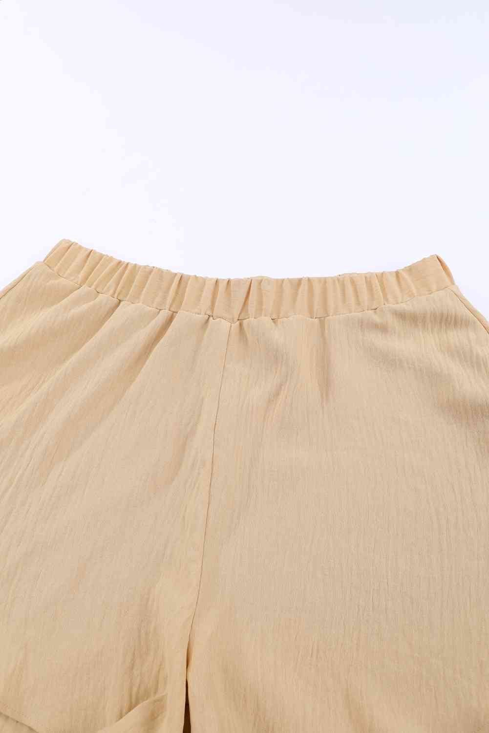 Layered Elastic Waist Shorts